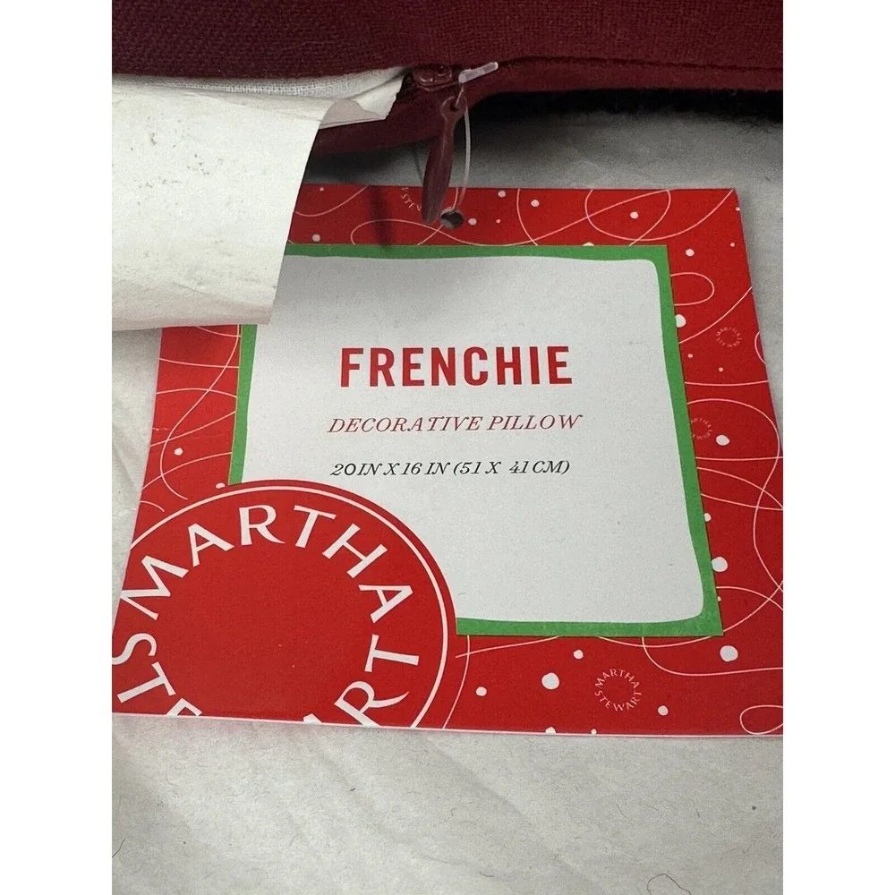 Martha Stewart Frenchie Pillow‎ Decorative Throw Pillow Nwt 20x16